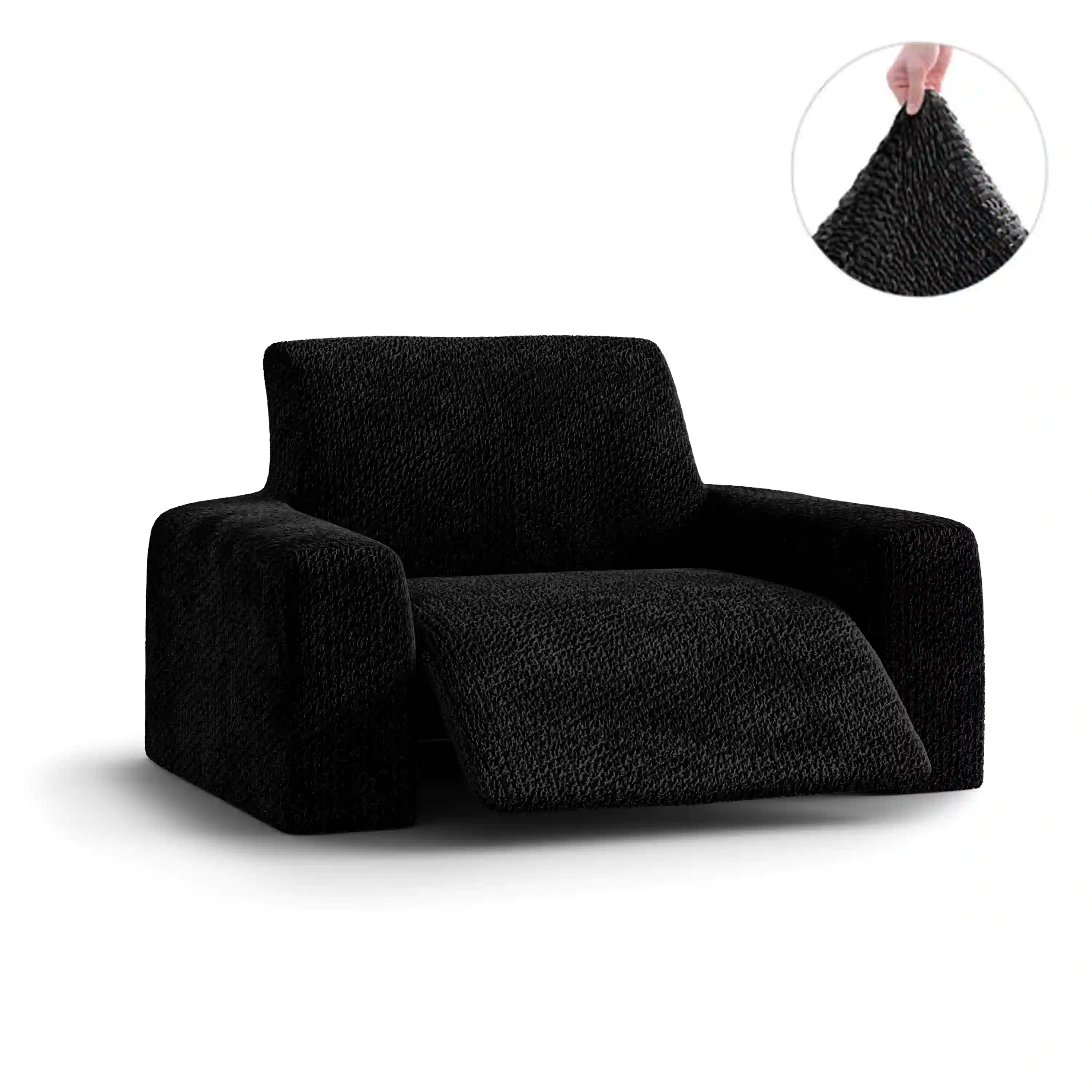 Recliner Chair Cover - Black, Velvet
